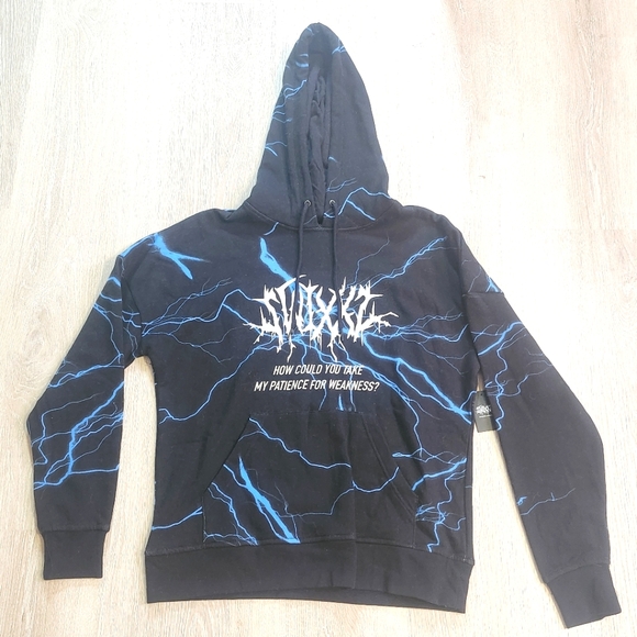 Zumiez SWIXXZ Hoodie Junior Small Black Sweatshirt Lightening New Small - Picture 1 of 5